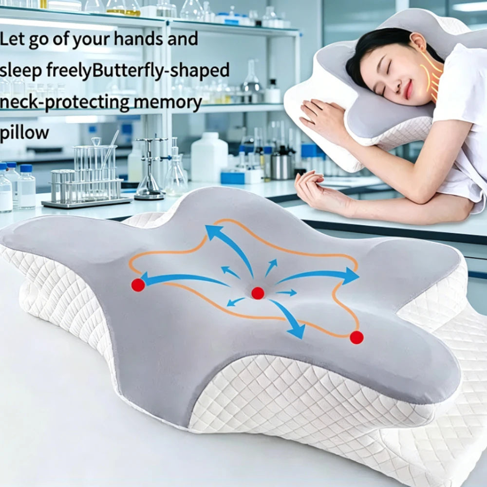 Butterfly Contour Neck Pillow | Ergonomic Foam Support | Almohada Cervical