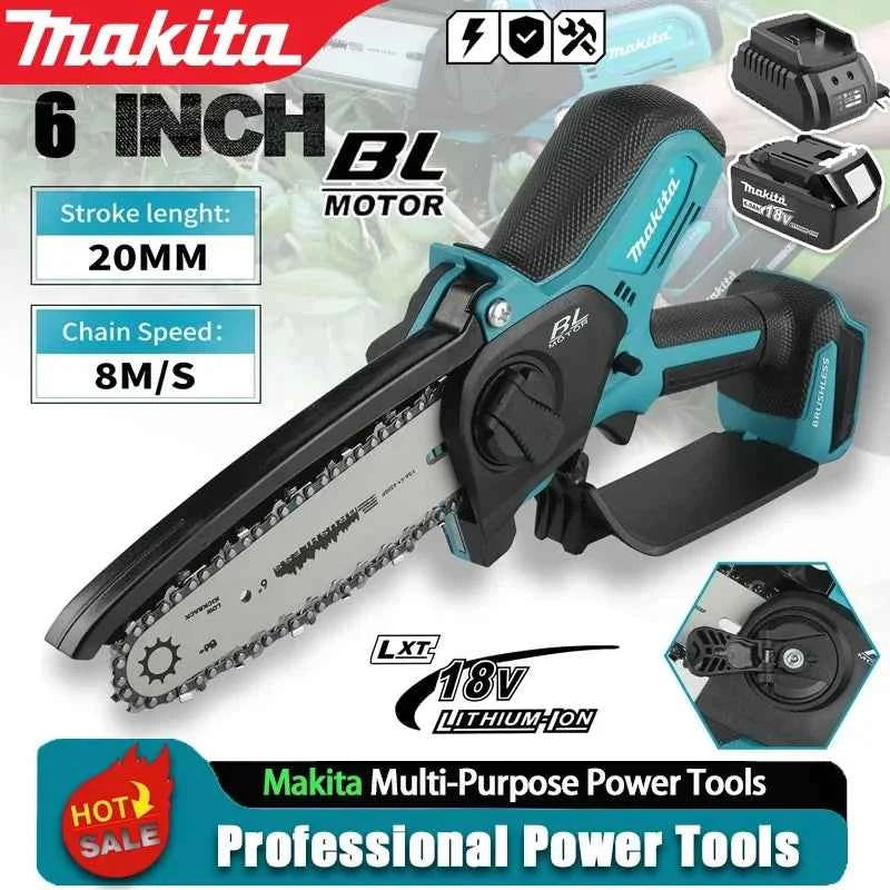 Makita MT-006 | 18V Mini Cordless Chainsaw | 6-Inch Wood Cutting