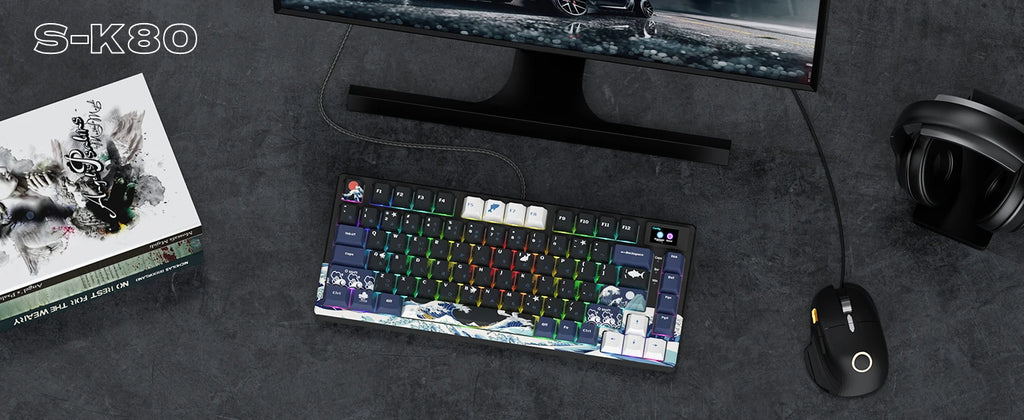 Teclado Mecánico Gaming Womier 75% | OLED | Gasket | Hot-Swap | PBT Pudding RGB | PC/Mac | Womier 75% Mechanical Gaming Keyboard OLED Gasket Hot-Swap PBT Pudding RGB