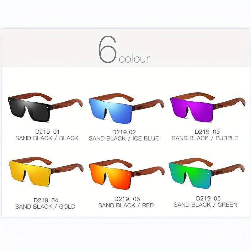 DUBERY Gafas de Sol Polarizadas UV400 | Marco de Madera | 6 Colores