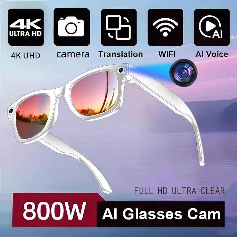 Lentes Inteligentes GUHUAVMI con Cámara IA y ChatGPT | 800W, Doble Lente, Bluetooth 5.3