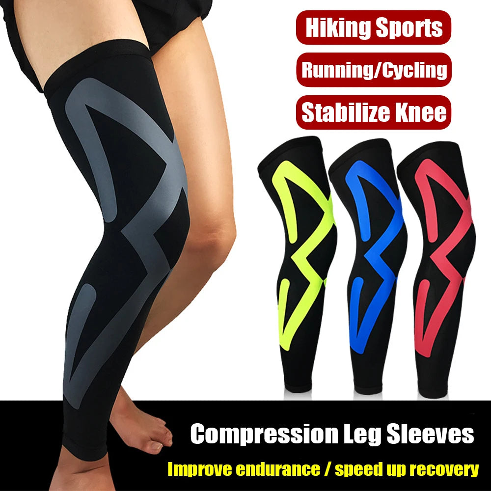 Sport Leg Compression Sleeve | Knee Support & Warmers for Cycling, Running & Football | Sizes M-XL