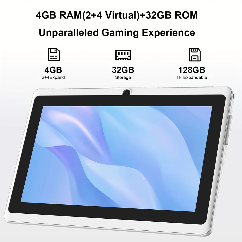 Tablet COLORROOM 7" | Android 11 | 6GB RAM + 32GB | Quad-Core | WiFi | 3000mAh | Con Funda de Cuero | 4 Colores