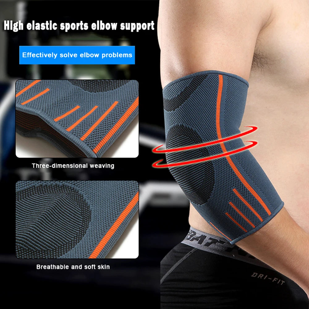 Elbow Compression Sleeve & Support Brace | Nylon/Spandex | Sports, Tennis, Golf & Gym | S-XL