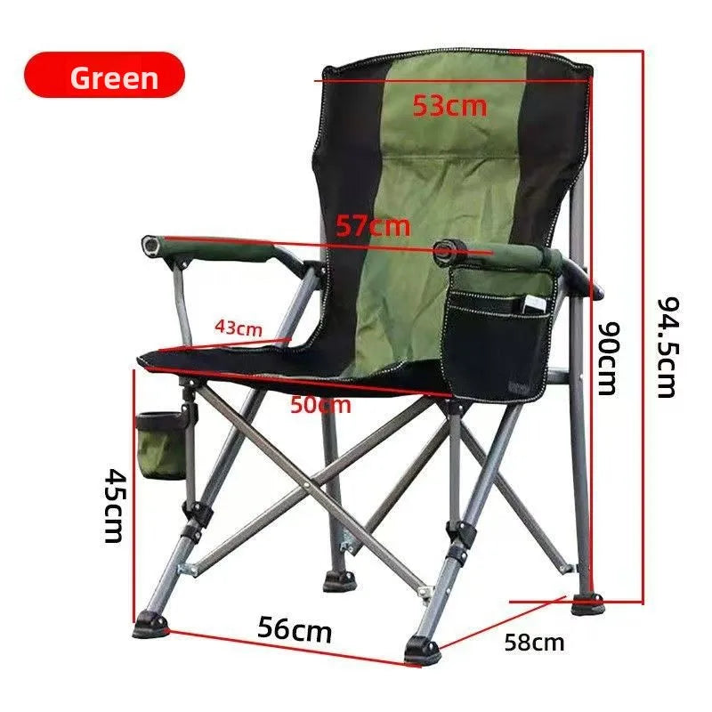 Large Folding Camping Chair | Steel Frame & PU Armrests / Silla plegable