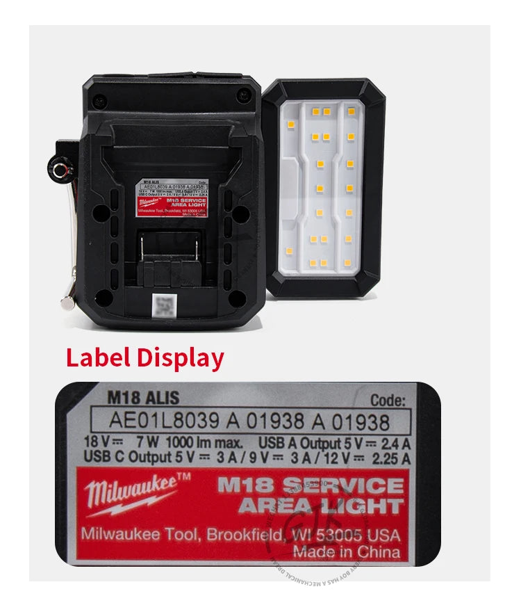 Milwaukee-Compatible M18 ROVER | 18V Folding Flood Light with USB