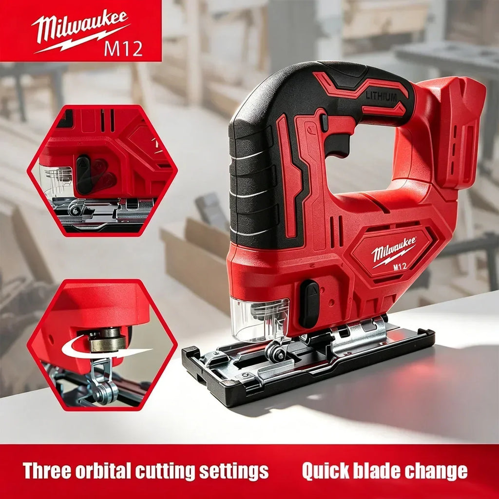 Milwaukee-Compatible Curve Saw | Brushless Orbital Jigsaw with LED