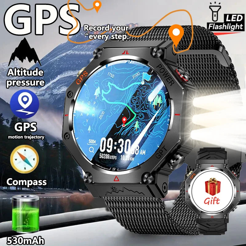 Military GPS Smartwatch 2025 | AMOLED 1.39" | 107 Sports Modes | Bluetooth Calling | Men Women | Smartwatch Militar GPS 2025 | 107 Modos Deportivos | Llamadas Bluetooth | Hombre Mujer