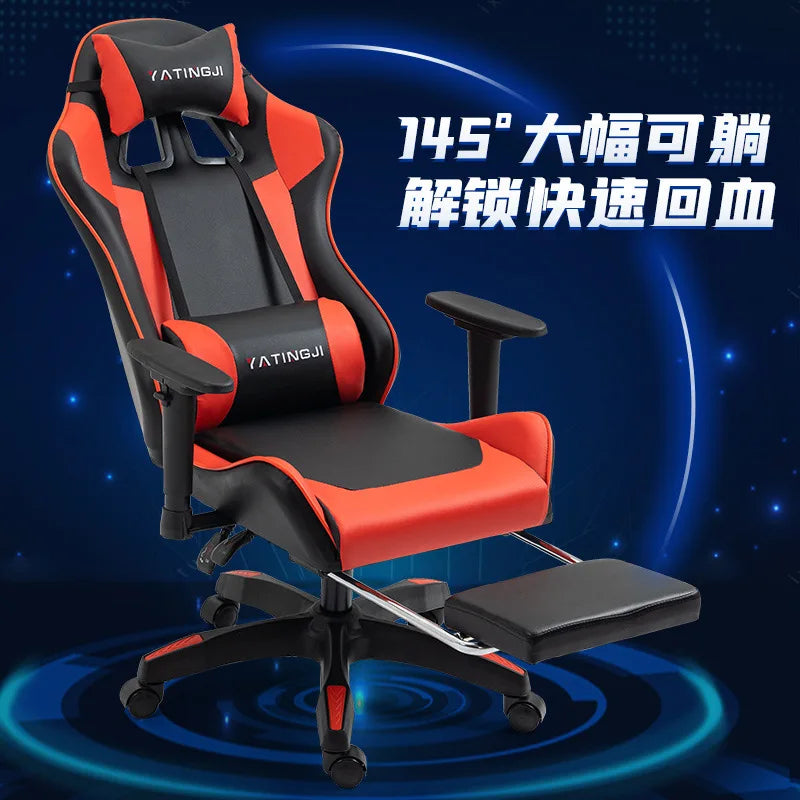 Reclining Massage Gaming Chair | Footrest Option | Swivel