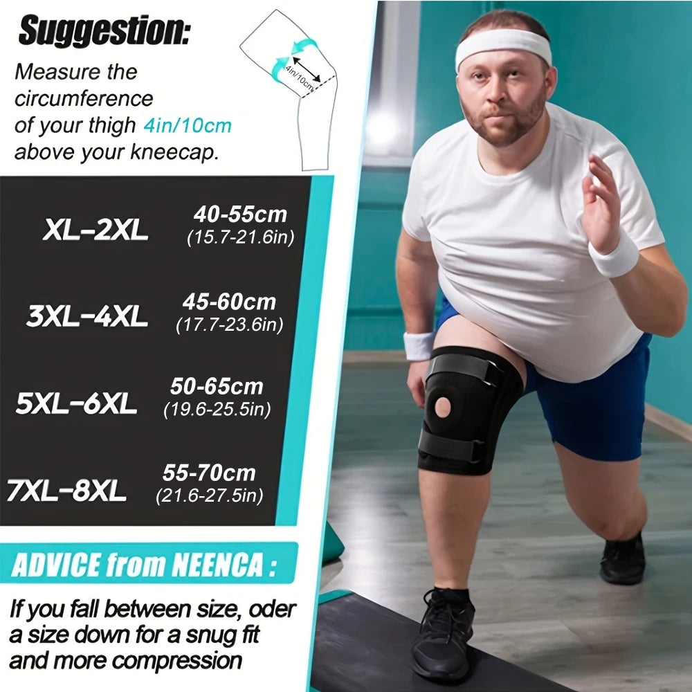 Plus Size Knee Brace | Neoprene Compression & Patella Support | Arthritis & Meniscus Relief | XL-8XL