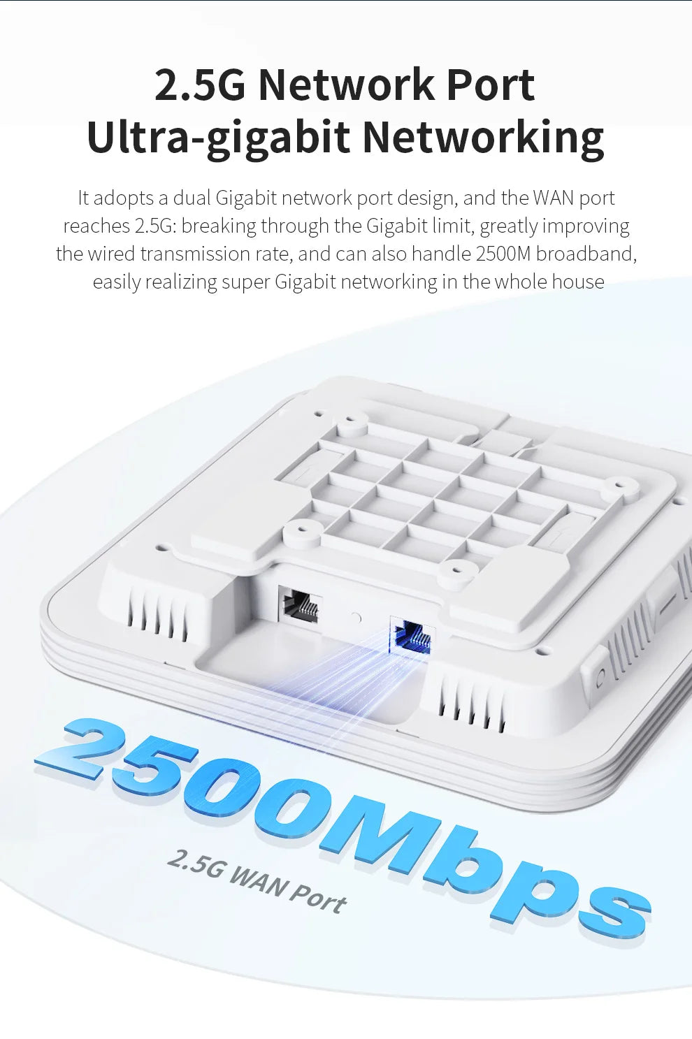 Comfast CF-E391AX Access Point WiFi 6 Techo | AX3000 | 2.5G Port | POE | Mesh | Dual Band | Empresas y Hogar