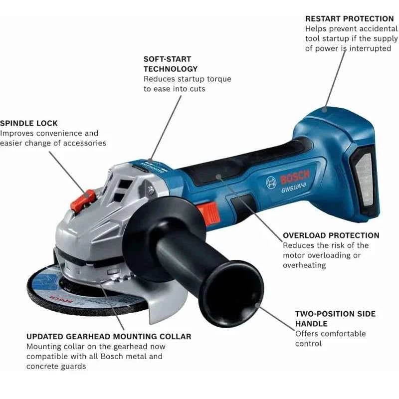 Bosch GWS 18V-8 | Brushless Cordless Angle Grinder | Bare Tool