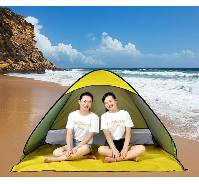 Carpa de Camping Automática Pop Up | Doble Capa 3-4 Personas | Playa e Impermeable