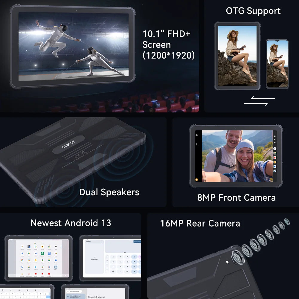 Cubot TAB KingKong | Tablet Resistente 4G 10.1" 16GB+256GB 10600mAh | IP68 Android 13