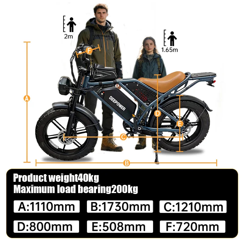 QS7 E-Bike 1500W Motor Brushless | 48V 20/35/60Ah | 55km/h | Todo Terreno | Shimano 7v | Garantía 1 Año