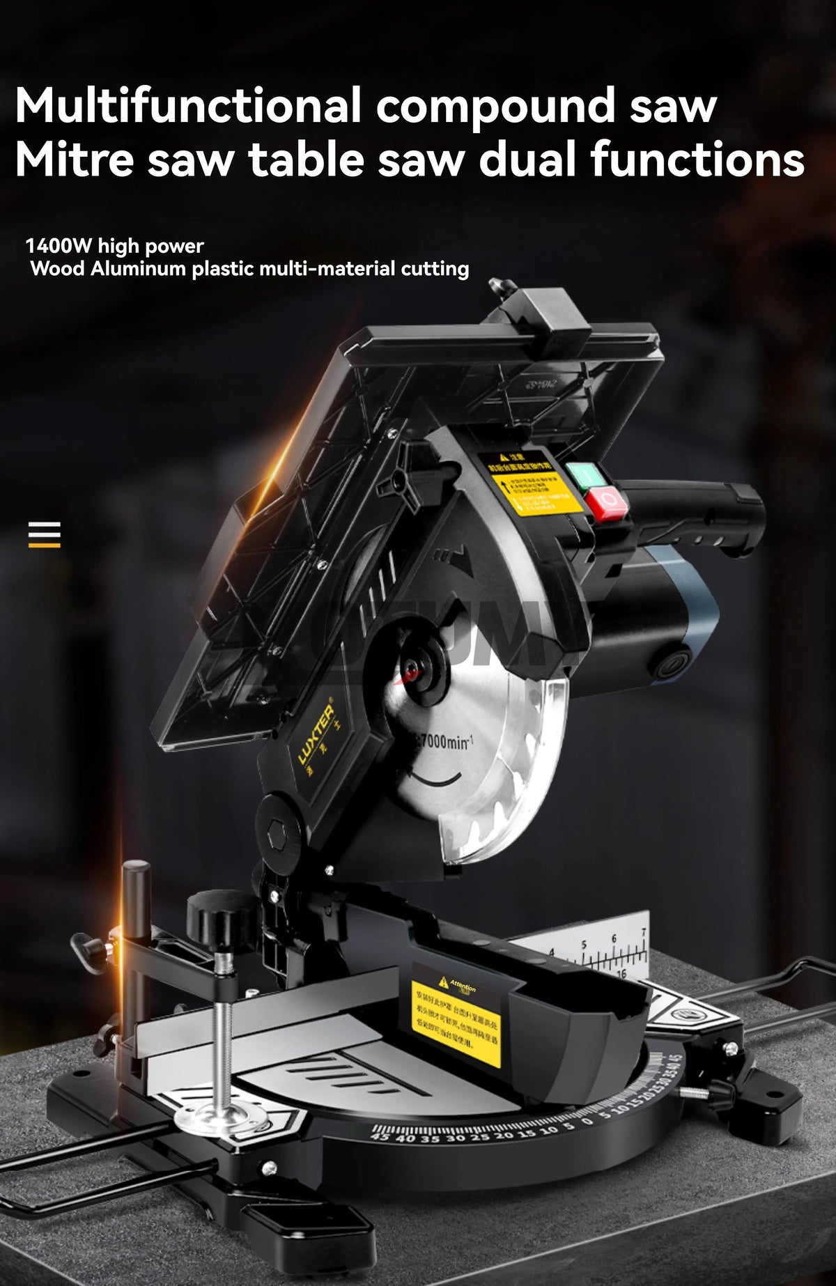 KOTUMY Multifunction Miter Saw | 45° Cutting | 220V