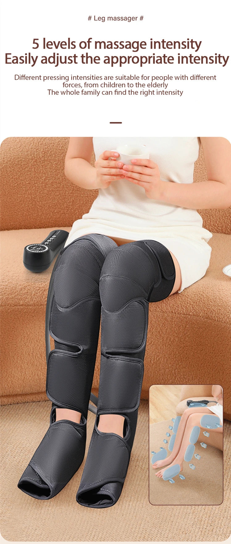 HANRIVER Air Compression Leg Massager | JB-705-3 | Masajeador de Piernas