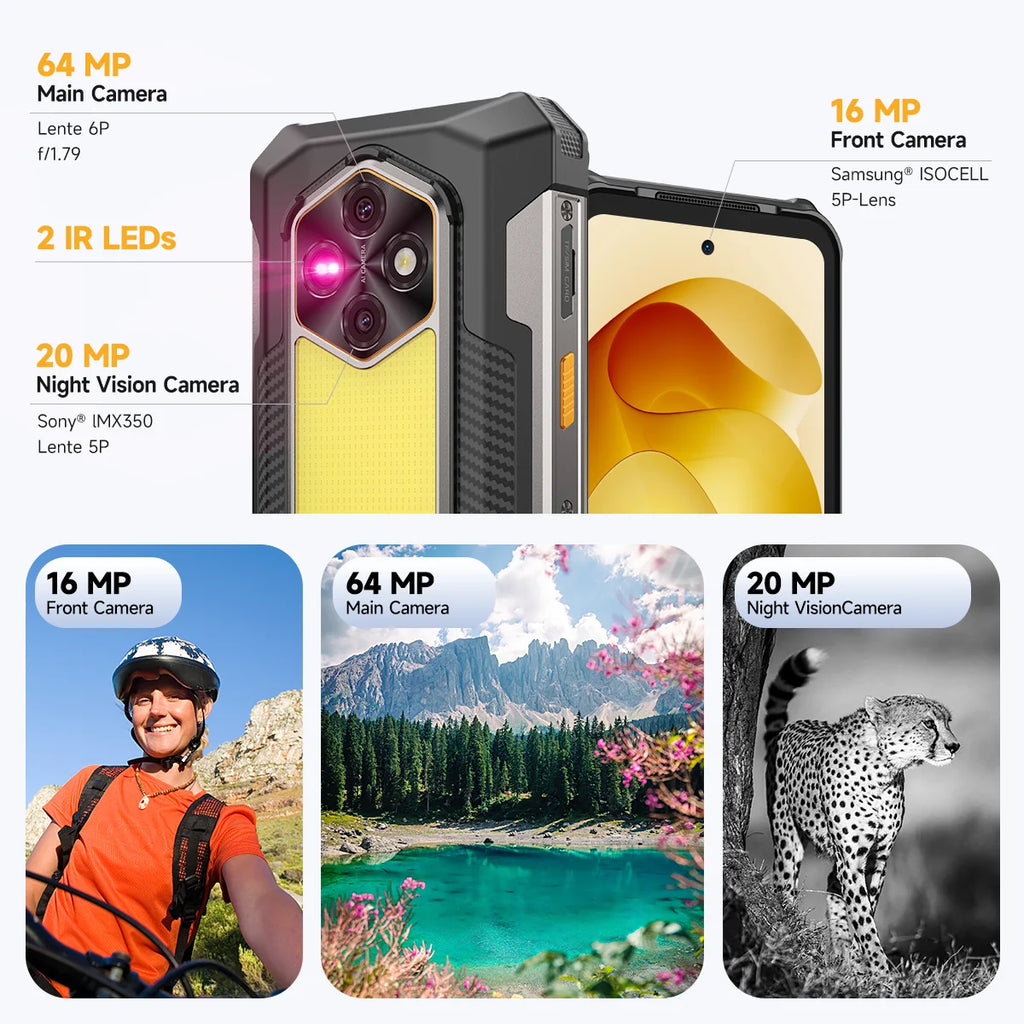 Ulefone RugKing 5 Pro | Rugged Phone 4G 20000mAh 64MP Android 16 | IP68 NFC 33W
