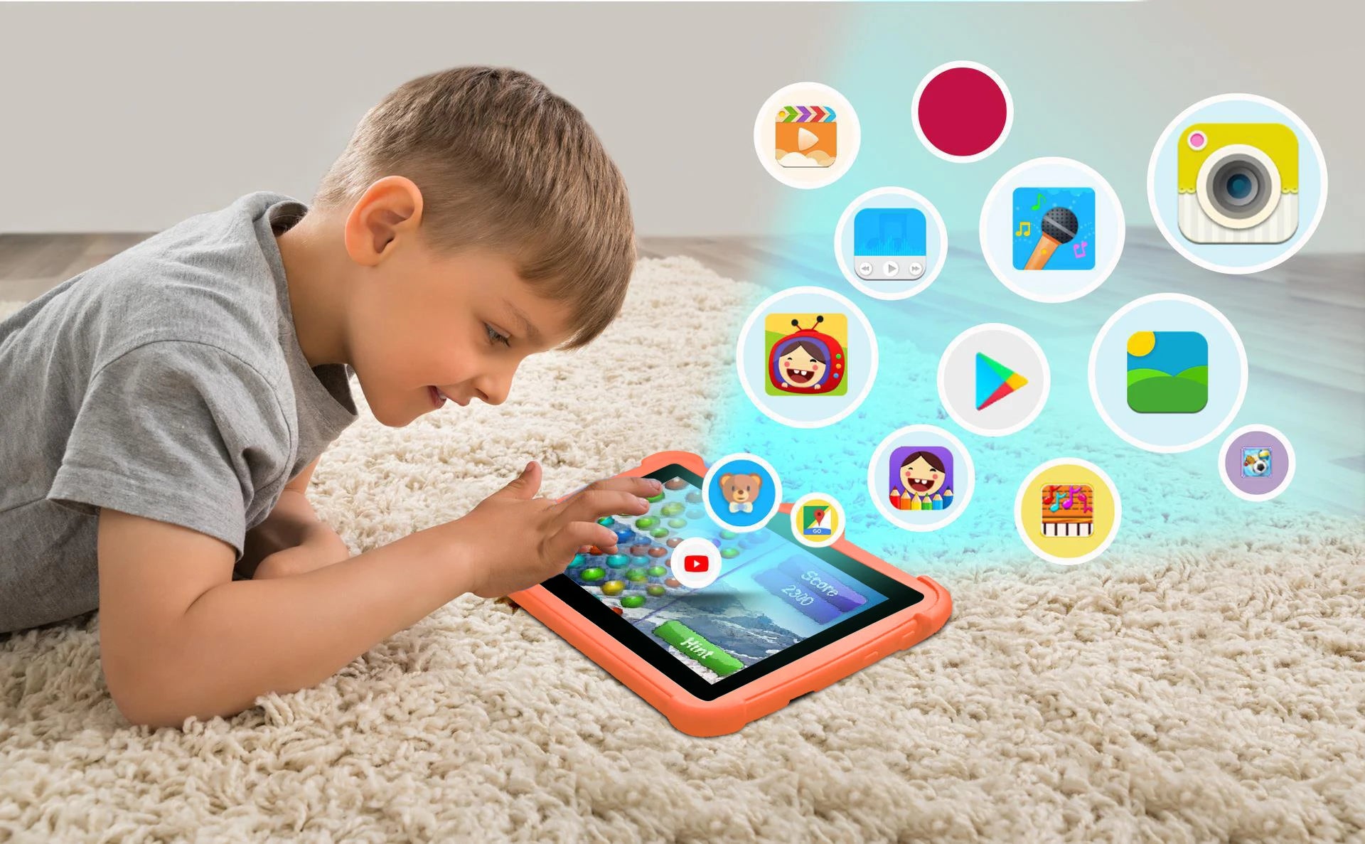 Tablet Infantil BDF 7" | Android 13 | 4GB RAM + 64GB | Quad-Core | WiFi | 4000mAh | Verde, Rosa, Naranja, Azul