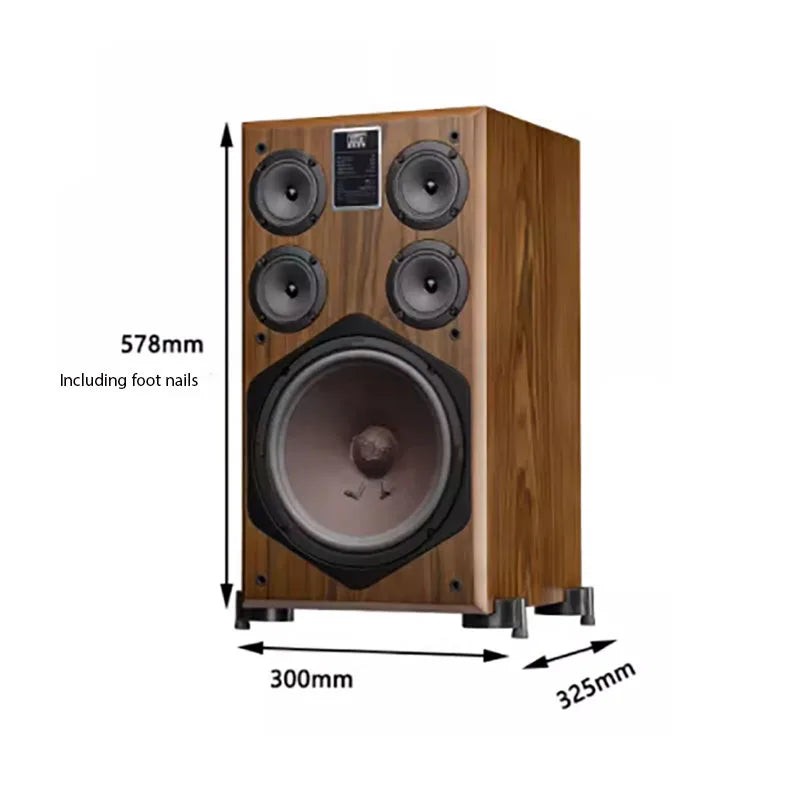 AOSIBAO 10" HIFI Bookshelf Speaker | 3-Way 150W | Wood Cabinet | Home Theater & KTV