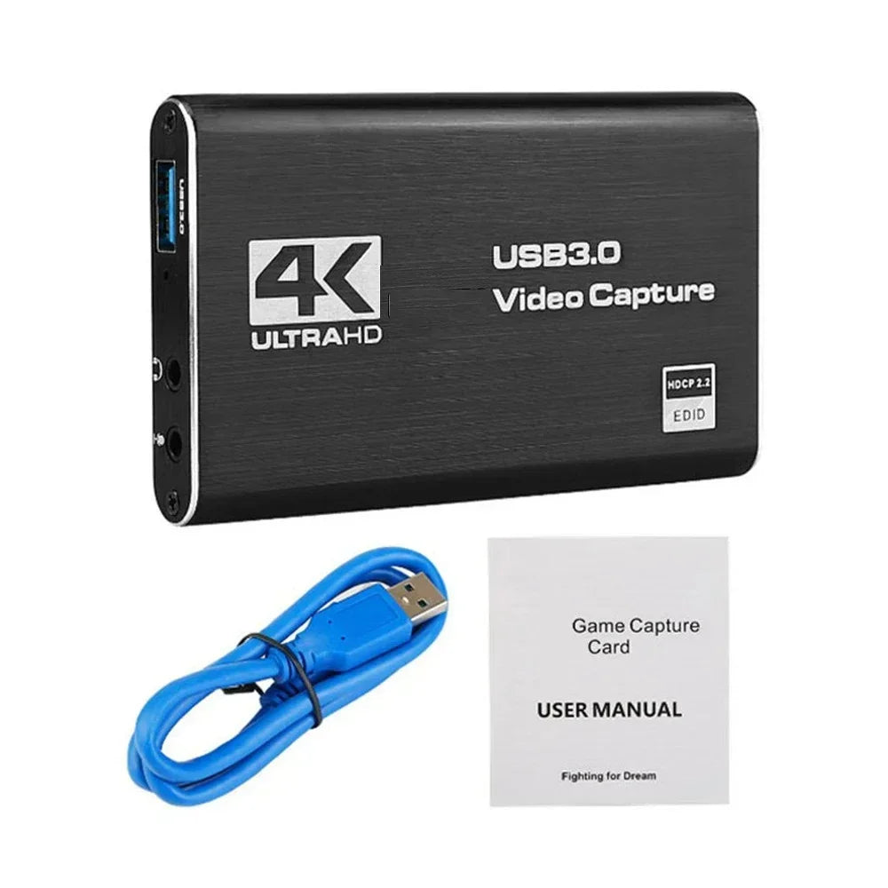 HDMI USB 3.0 Capture Card | 4K Input, 1080p 60fps | Capturadora de Video