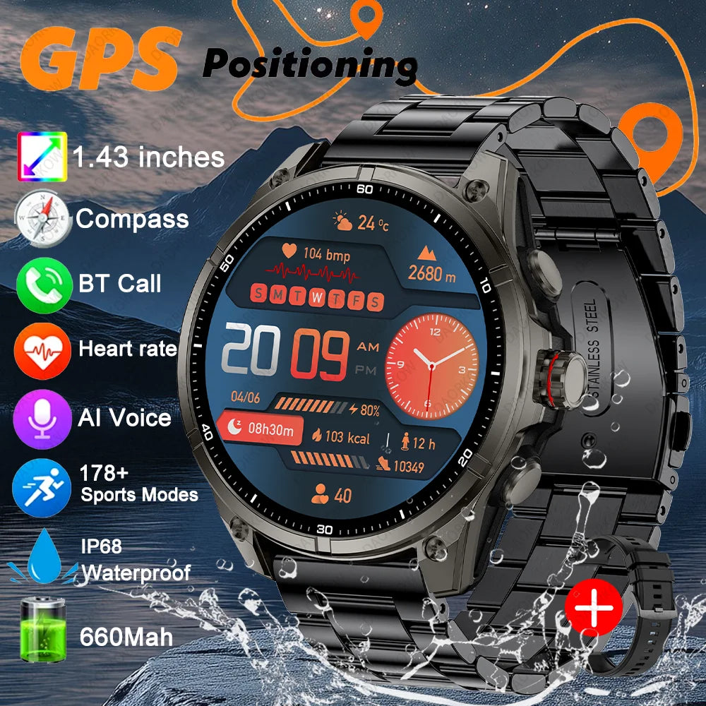 Smartwatch DAORKOW FT66 2026 | AMOLED 1.43" 466×466 | GPS | IP69 | Bluetooth 5.3 | 100+ Sport Modes | Android & iOS | Reloj Inteligente DAORKOW FT66 | AMOLED 1.43" | GPS | IP69 | Bluetooth 5.3 | 100+ Deportes