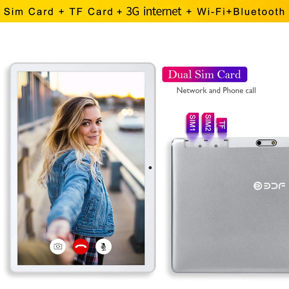 Tablet BDF S10 10.1" | Android 13 | 6GB RAM + 128GB | 4G LTE | Octa-Core | 5000mAh | IPS 1280x800