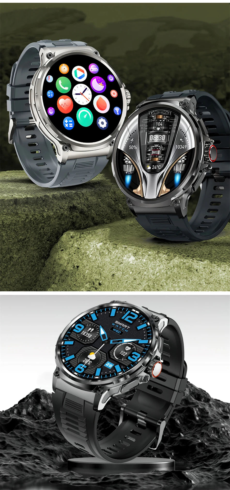 Smartwatch Jooeniok GPS 2026 | Pantalla AMOLED 1.85" | Batería 710mAh | Bluetooth 5.0 | IP68 | Android & iOS | Jooeniok GPS Smart Watch 2026 | 1.85" AMOLED | 710mAh Battery | Bluetooth Call | IP68