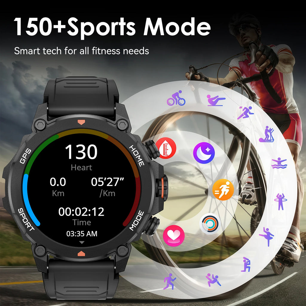 Smartwatch AURAFIT GPS-G6 2025 | AMOLED 1.43" | GPS 6 Satélites | 3ATM | AI GPT | 100+ Deportes