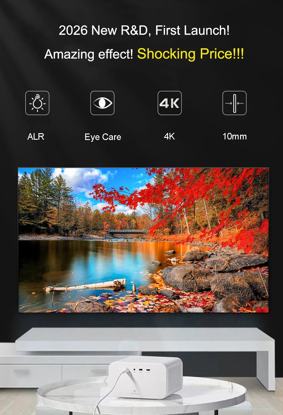 Yovanxer Fresnel 5.0 Pro ALR Screen | Fixed Frame 16:9 | Standard & Long Throw