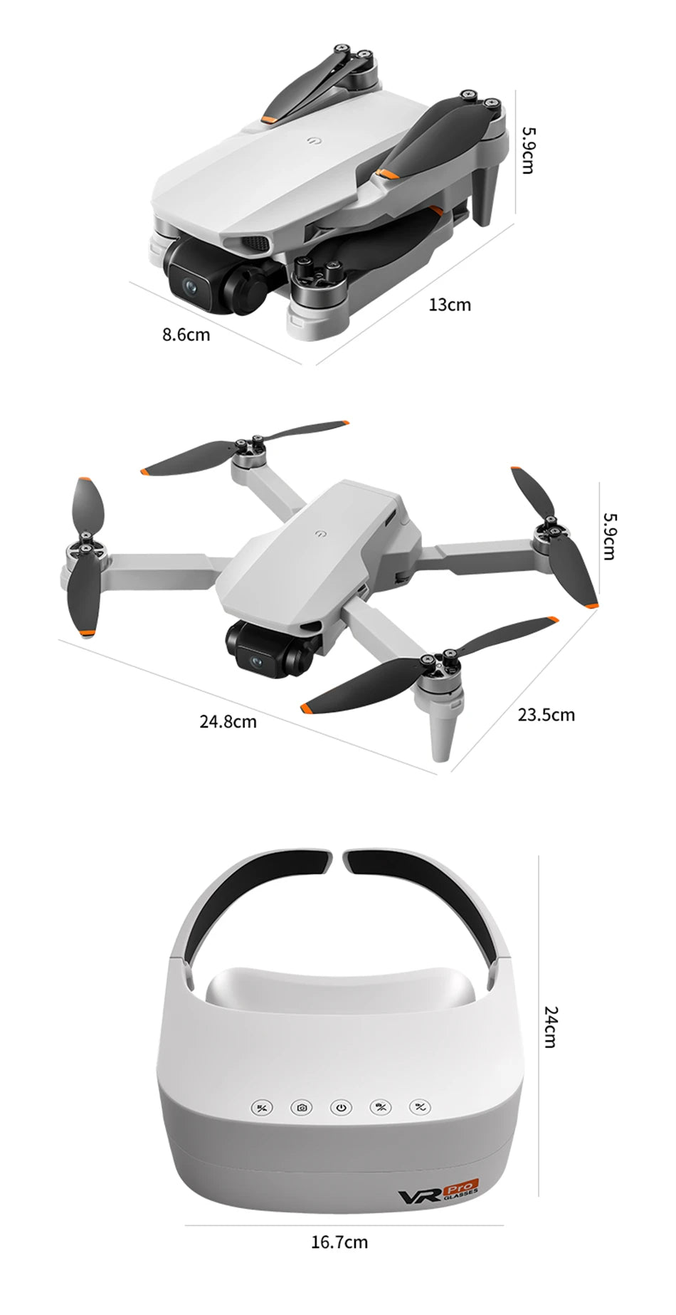 Dron Aeri100 VR – Cámara 8K HD, Motor Brushless, GPS, Evitación 360°, Diseño Aerodinámico 1:1