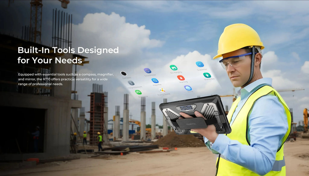 OUKITEL RT10 | Rugged Tablet 5G 25000mAh 64MP 11" FHD | Android 15 con Soporte