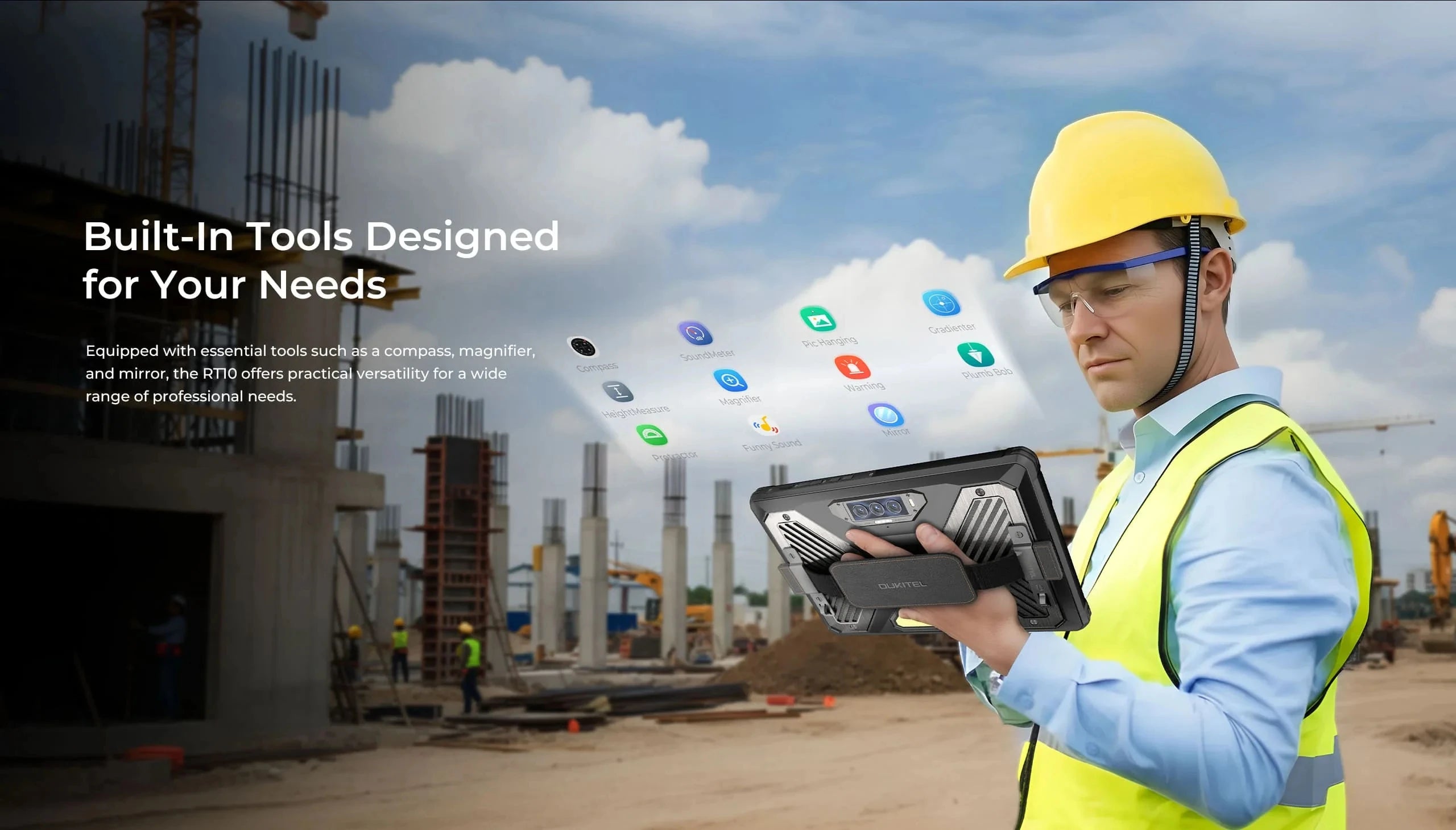 OUKITEL RT10 | Rugged Tablet 5G 25000mAh 64MP 11" FHD | Android 15 con Soporte