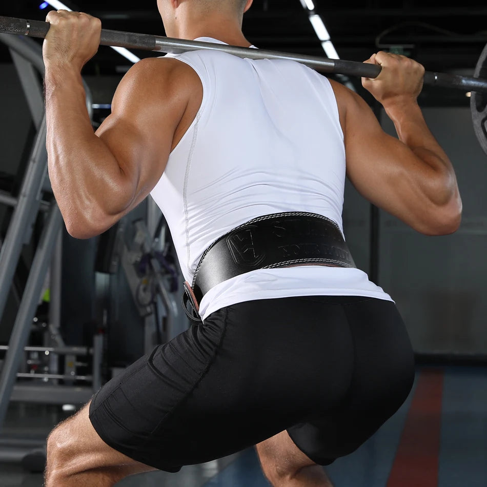 Weightlifting Belt PU & Cow Leather | Waist Support for Powerlifting & Strength Training