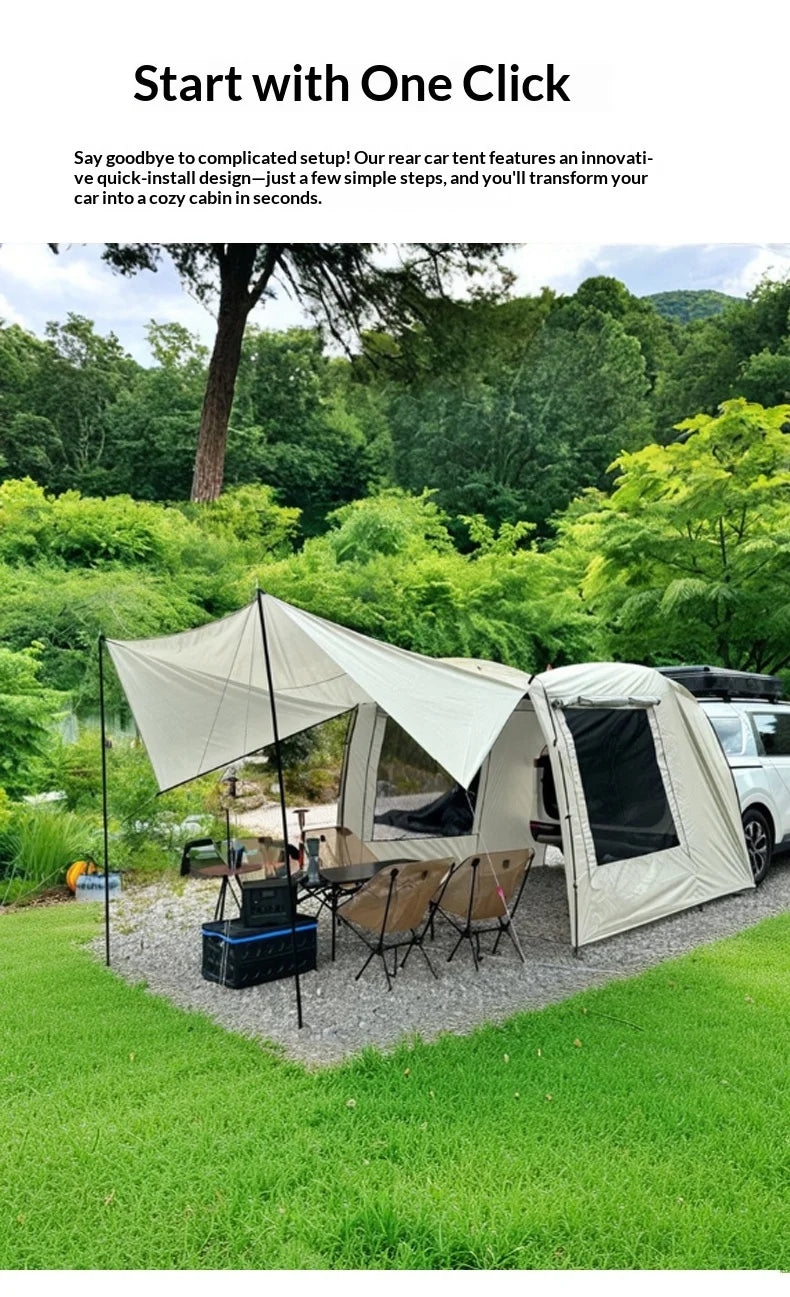 SUV Car Tail Tent | 3-4 Person Waterproof Camping Tent | Tunnel & Dome Style | UPF50 PU3000mm