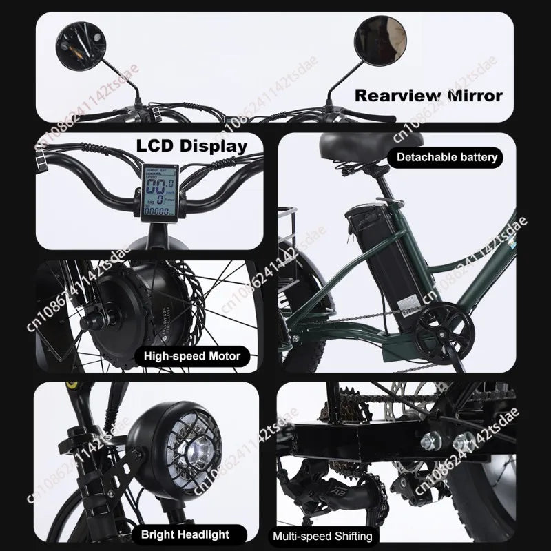 Triciclo Eléctrico 750W | 3 Ruedas | 48V 15Ah Extraíble | 2 Asientos | Todo Terreno | Adultos y Mayores | E-Tricycle