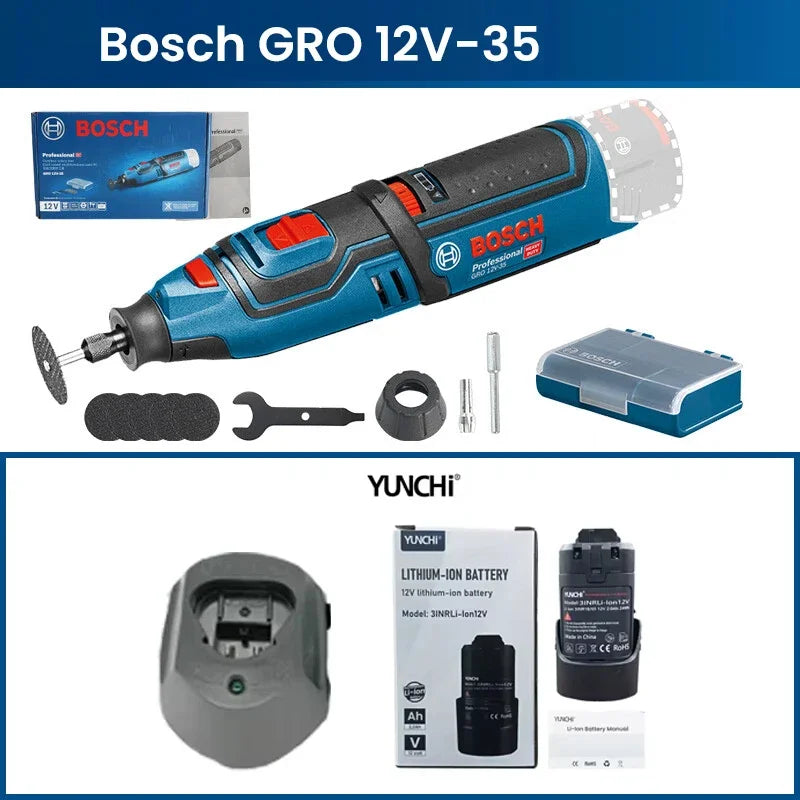 Bosch GRO 12V-35 | Cordless Rotary Tool | Battery Options