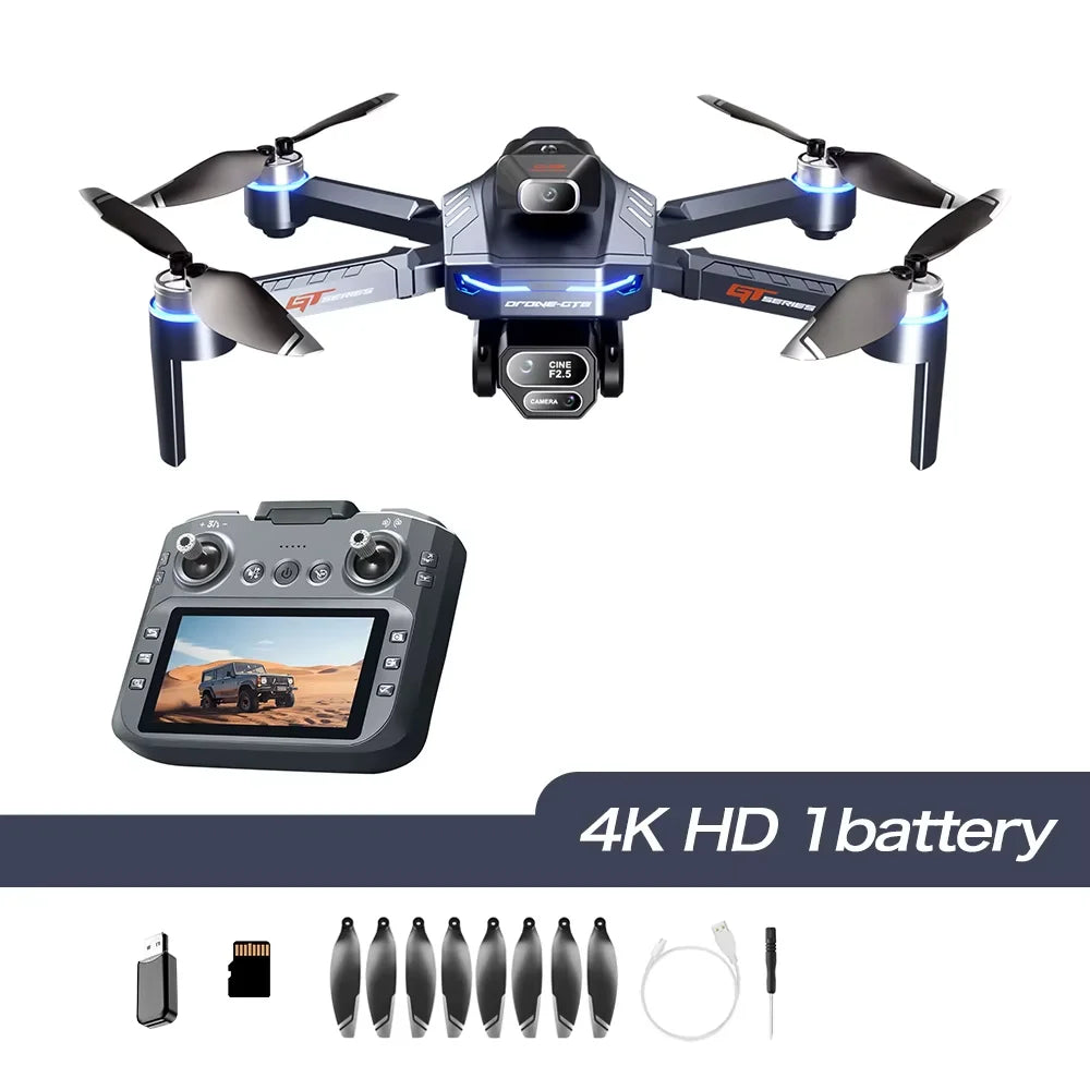 Dron GT8 Cámara Dual 8K HD GPS – Motor Brushless, Gimbal 3 Ejes, WiFi FPV, Pantalla 4.3", Plegable