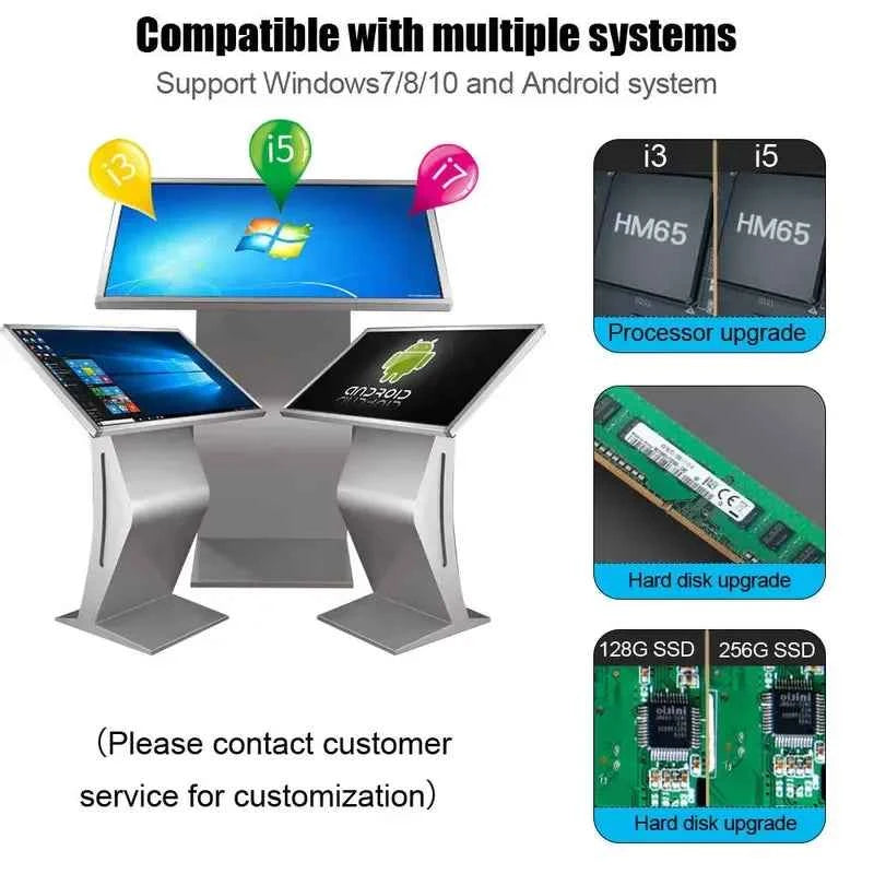 32-Inch Floor-Standing Touchscreen Kiosk | Full HD Digital Signage / Quiosco táctil de pie de 32 pulgadas