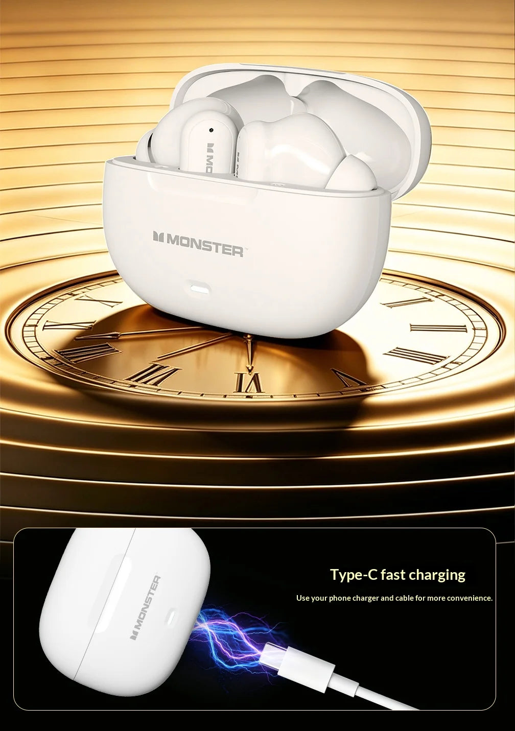 Monster HT20 - Auriculares Inalámbricos Bluetooth 6.0 con ANC | TWS In-Ear