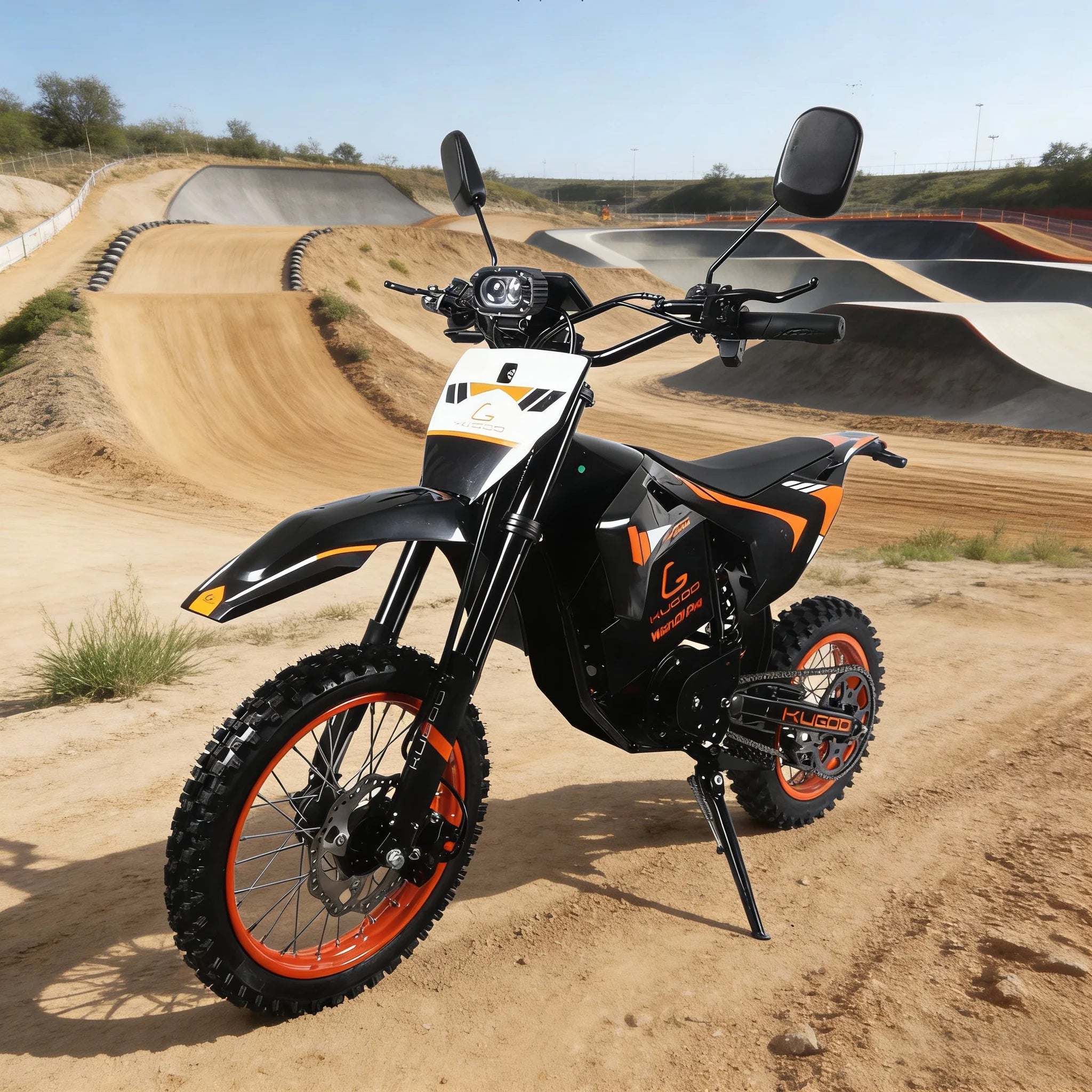 E-Bike Off-Road 3000W | Motor Integrado | 60V 21Ah | Rueda 14" | Moto Eléctrica de Montaña | Naranja