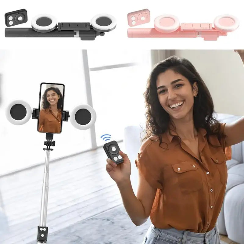 Rondaful Selfie Stick Tripod | Dual Fill Lights, Up to 170 cm | Trípode para Móvil