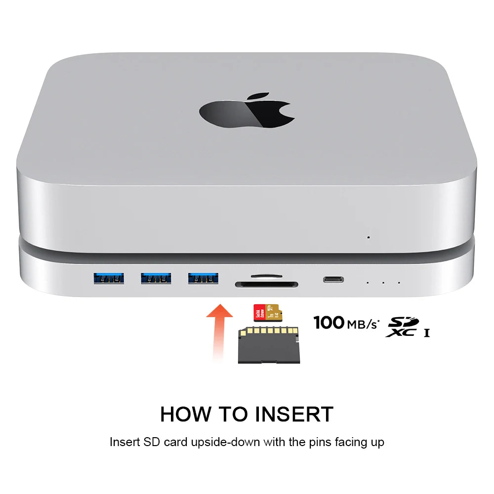 Qwiizlab UH25 Pro USB-C Hub for Mac Mini M1/M2 | 10 Ports | NVMe + SATA SSD | 10Gbps | SD/TF
