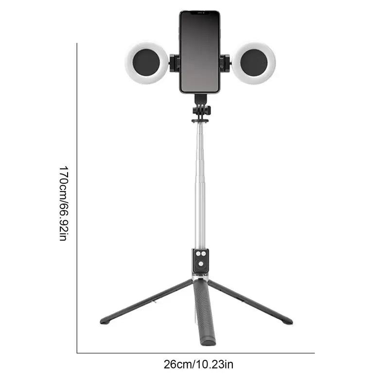 Rondaful Selfie Stick Tripod | Dual Fill Lights, Up to 170 cm | Trípode para Móvil