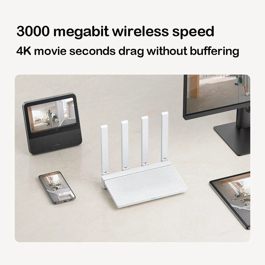 Xiaomi Router AX3000T WiFi 6 Mesh | Dual WAN | NFC | 3000Mbps | Qualcomm CPU | MiWiFi ROM