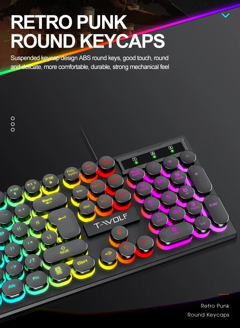 Teclado Mecánico Gaming 104 Teclas | USB | RGB Multicolor | Switch Negro | PC/Laptop | Full-Size RGB Mechanical Gaming Keyboard 104 Keys USB Black Switch PC Laptop