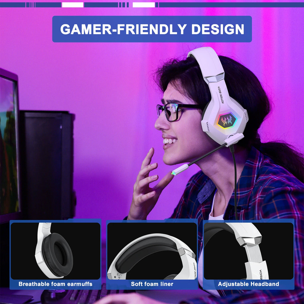 Audífonos Gaming GGBEE GS450 | USB + 3.5mm | RGB | Micrófono 360° | PC/PS4/PS5/Xbox | GGBEE GS450 Gaming Headset USB 3.5mm RGB 360° Mic PC PS4 PS5 Xbox