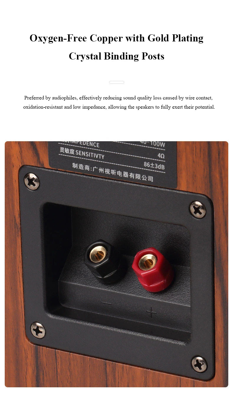 Altavoces Pasivos HiFi de Estantería 5.5" | 100W | 3 Vías | Caja de Madera | Par | 5.5" HiFi Passive Bookshelf Speakers 100W 3-Way Wooden Cabinet Pair