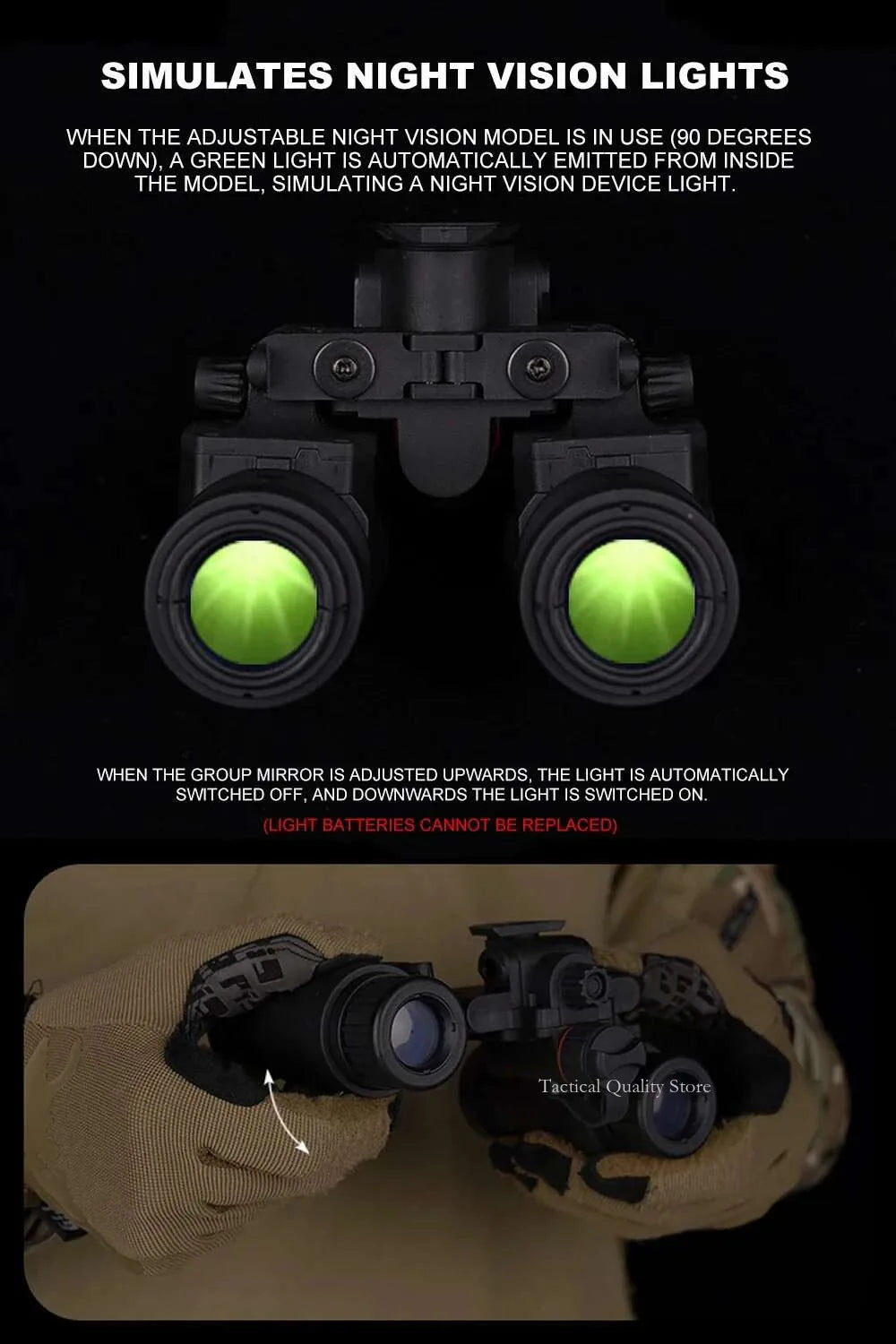 AN/PVS31 Binocular Night Vision Goggles Dummy Model | Airsoft Helmet Prop | Cosplay & Film | BK/TAN