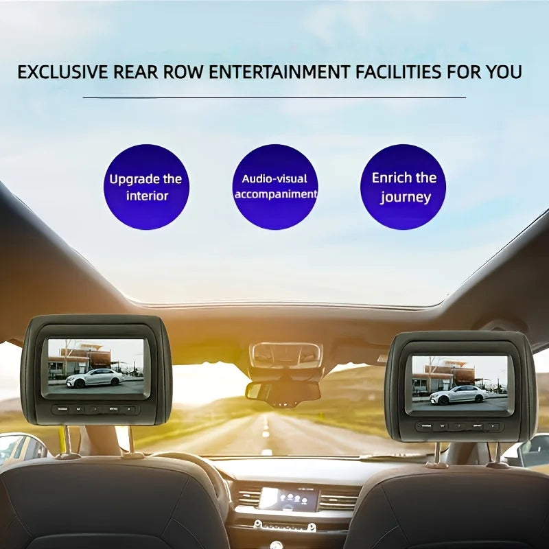 QUANLUSHI 7" Headrest Car Monitor Set 2-Pack | 800x480 HD | altson.shop